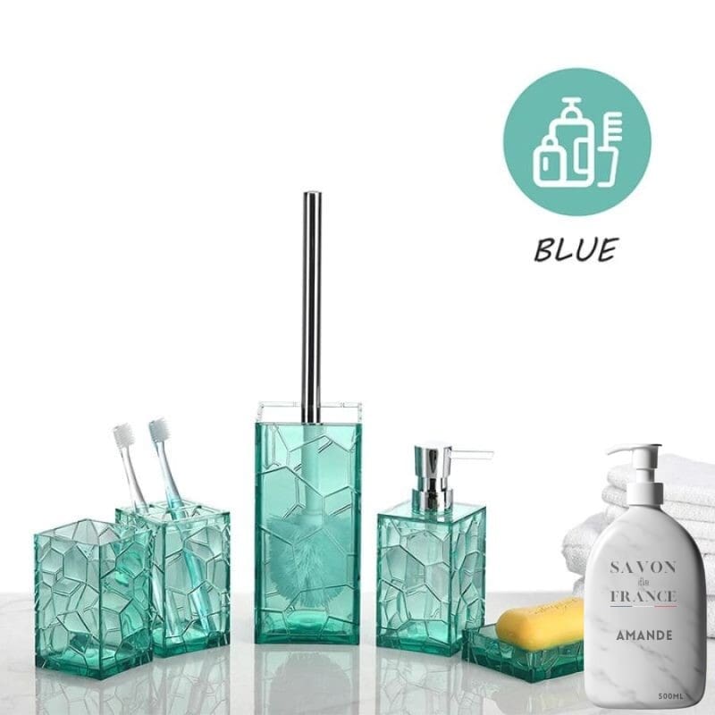 Ensemble d’accessoires de salle bain 5 pièces en plastique